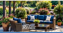 Peaceful outdoor patio seating